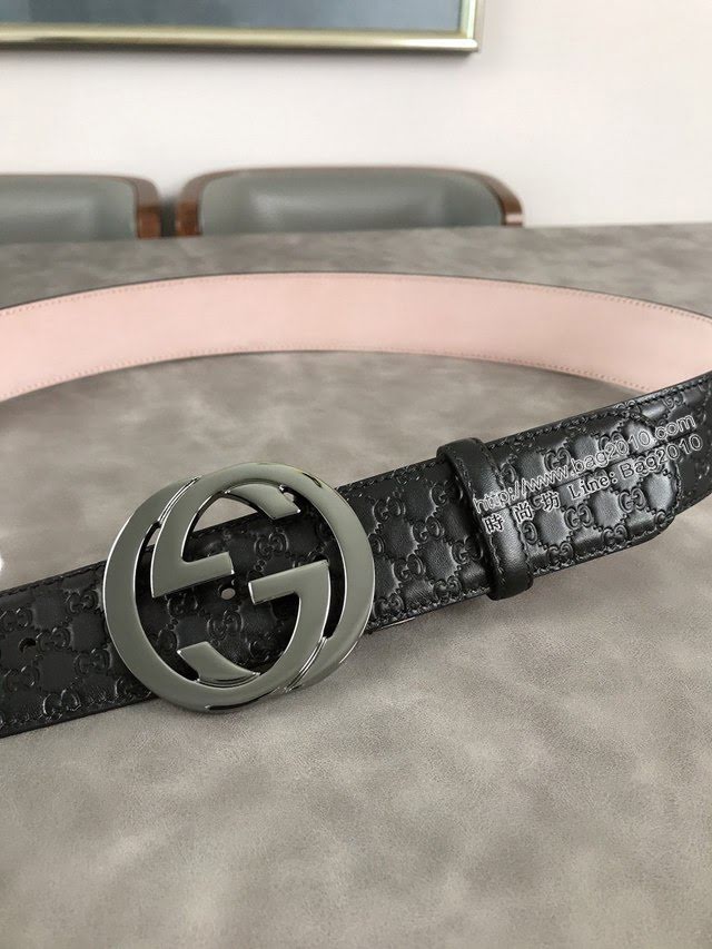 Gucci經典皮帶 古奇雙G拋光腰帶 411924  jjp2066